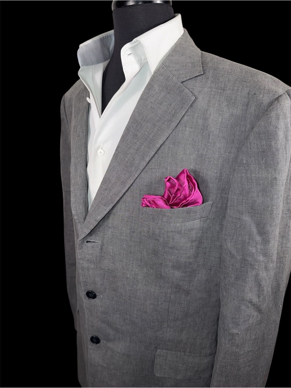JOHN W. NORDSTROM 100% LINEN GRAY SPORT COAT SZ 46L ITALIAN CLOTH